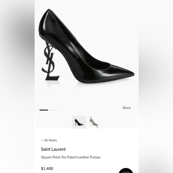 Saint Laurent Black Patent Leather Opyum Pointed Toe Pumps Size 36 - Picture 2 of 9